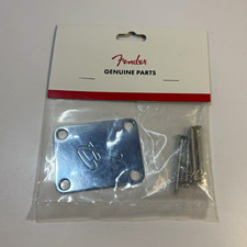 Fender Genuine Parts Chrome Neck Plate w/ Screws for Electric Guitar 0991448100
