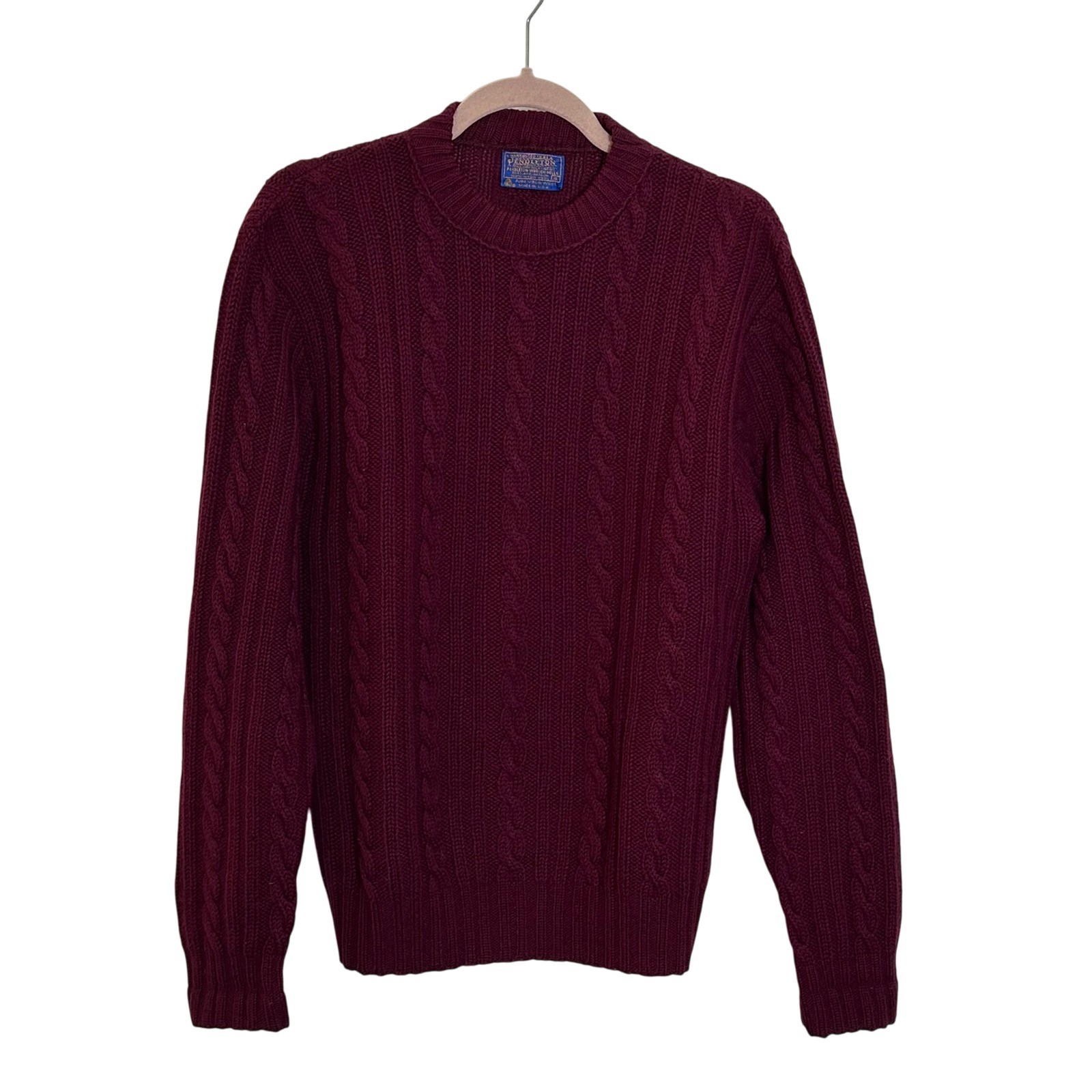 Vintage Pendleton Virgin Wool Cable Knit Sweater … - image 1