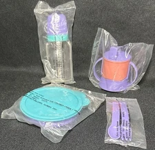 Vintage Tupperware Baby Doll's First Tupper Care Mini Set-Bottle Sippy Cup NOS