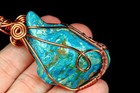 127Ct Arizona Turquoise Rough Specimen Wire Wrapped Pendant RYSLD329 — photo 2