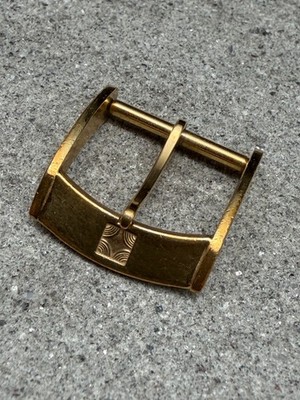 #2194 ORIGINAL ZENITH 16mm EL PRIMERO GOLD SCHLIEßE CLASP BUCKLE PLATED RARE
