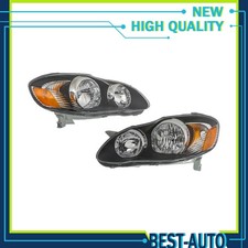 Set Left+Right Headlights Assembly Fit For Toyota Corolla 2003-2008 Housing Pair