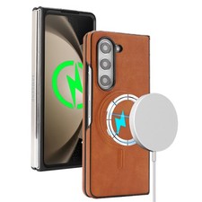 For Samsung Galaxy Z Fold 7/6/5/4/3 Magnetic Leather TPU Matte Case Shockproof