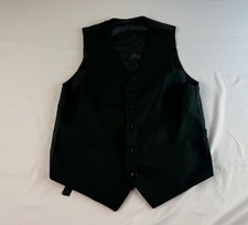 Mens Green Suit Vest Formal Waistcoat 5 Button Adjustable Back Wedding