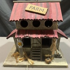 Charming Country Farm Wooden Bird Feeder