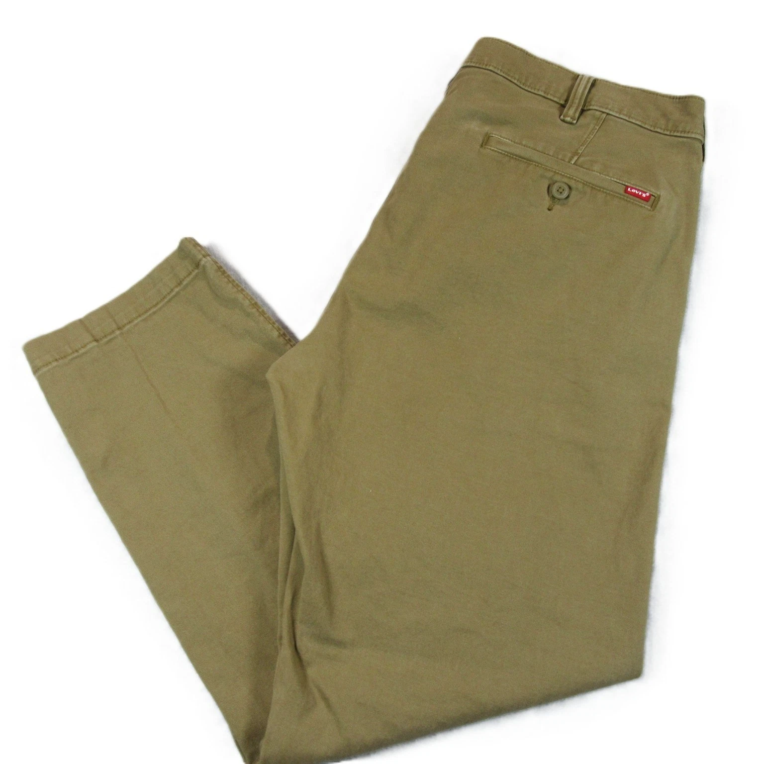 Levis Mens Chino Pants XX Chino 38 x 30 Standard Taper Khaki Stretch Cotton