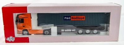 NZG 1/50 メルセデスベンツ アクトロス Mercedes-Benz NZG Mercedes Benz Actros 40' Container Tractor Trailer German 1:50