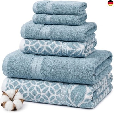 Modern Threads Trefoil Filigranes 6-teiliges Wende-Handtuch-Set, gefärbt,