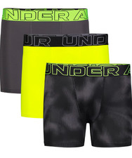 Under Armour Boys' Charged Boxer Jock Boxer Briefs Black Yellow Youth Large