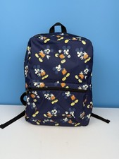 Disney Mickey Mouse Backpack Navy Blue All Over Mickey Mouse Graphic NEW
