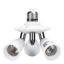 E26 E27 Adjustable Socket Splitter3 in 1 Socket White Bulb Base Adapter Lamp ...