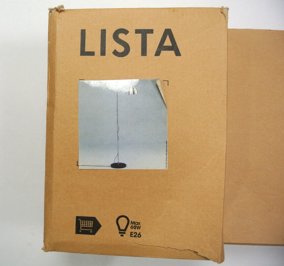 NEW READ - Vintage Ikea Lista Floor Lamp '02 Like Lersta Silver Metal Black Base - Image 3 of 4