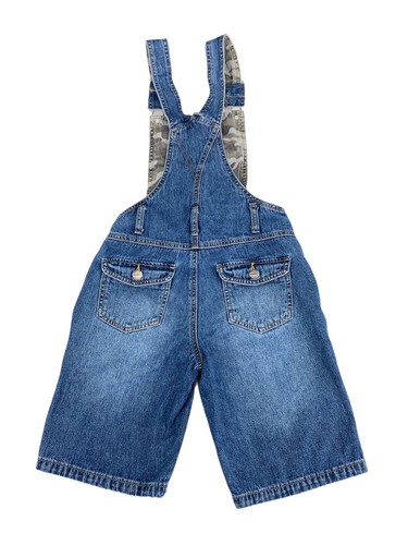 Revolt Denim Shortall Girls Sz 10 Camo Lining Medium Wash Overall Shorts - Picture 3 of 11