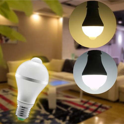 Motion Sensor LED Light Bulb 3Pack 9W (90W Eq.) E27 E26 Bulbs Automatic On/Off - Picture 4 of 8