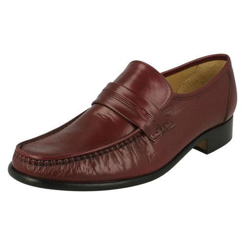 *SALE* THOMAS BLUNT Clapham Mens Slip on shoes in Burgundy and Black Leather - Picture 2 of 10