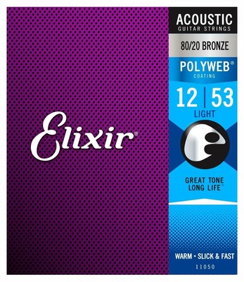 Elixir Light Acoustic 80/20 Bronze Strings w/ POLYWEB