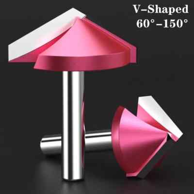 60°-150° 3D Woodworking Wood MDF Trim Milling Cutter Chamfering 6mm/8mm Shank
