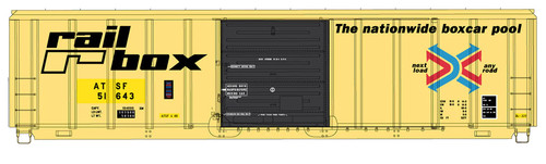 N-Intermountain 67521-05 Santa Fe (ex-Railbox) 50' vagón de carga de una sola puerta ATSF51588 | Zustand: New