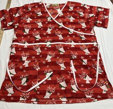 CHRISTMAS SCRUB TOP Size S SHANA preowned in excellent condition