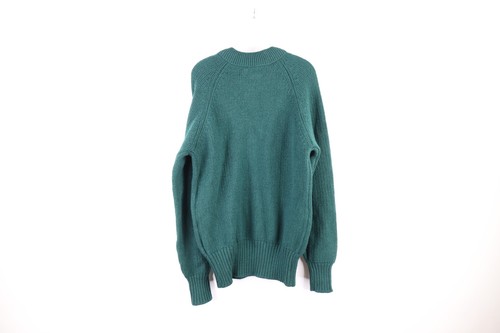 Vintage 70s Pendleton Mens Large Blank Heavyweight Wool Knit Sweater Green USA - Picture 5 of 7