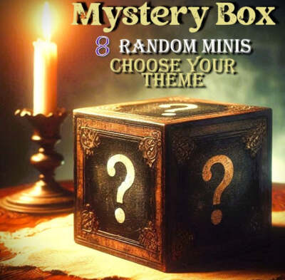 Mystery Box of 8 Random Mini Figures | 3D Printed Resin Models | Your Choice of