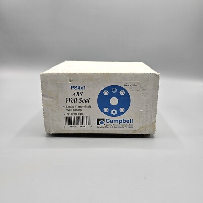 Campbell ABS Well Seal PS4X1 Seals 4'' Well Casing 1'' Drop Pipe