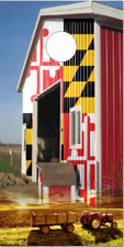 Maryland Flag Barn Cornhole Wrap Bag Toss Skin Decal Sticker