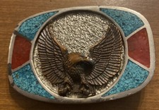 American Eagle Enameled Belt Buckle 80 Heavy 3