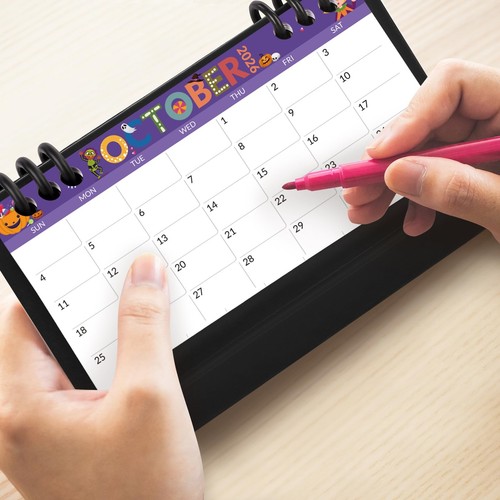 Small Desk Calendar 2025-2026 Festival Monthly Desktop Calendar - Runs From J... - Picture 6 of 8