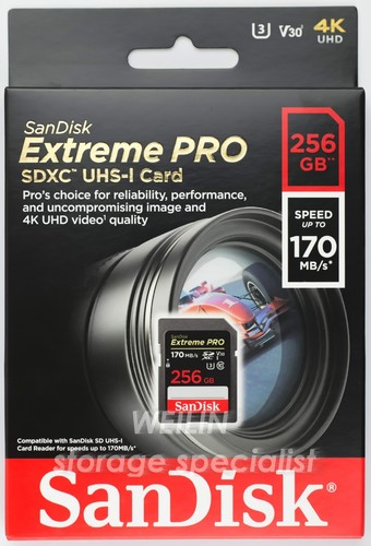 SanDisk Extreme 16GB 32GB 64GB 128GB 256GB SD Memory Card Video Camera U3 Lexar - Picture 26 of 27
