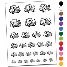 Cartoon Car with Face Temporary Tattoo Water Resistant Set