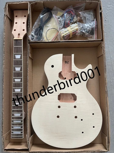USA In Stock LP Style DIY Electric Guitar Kit Mahogany Body & Neck For Beginners