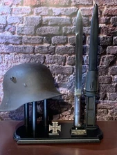 14" Combination Helmet/Bayo-net Display Stand - All Black Finish- Custom Options