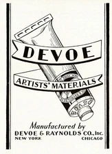 1920s Devoe Raynolds Artist Paint Art Deco Old Original Print Ad b