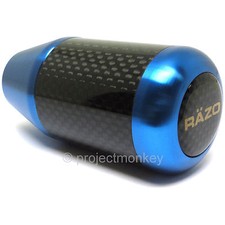 Razo Ra56 Shift Knob Shifknob Gear Lever 143g Aluminum Carbon Fiber Blue Carmate