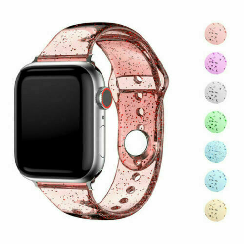For Apple iWatch Series 6/5/4/3/2/SE Band Strap Colorful Clear Glitter Bracelet - Bild 9 von 14