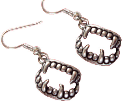 Gothic VAMPIRE TEETH FANGS EARRINGS Horror Monster Theme Cosplay Costume Jewelry