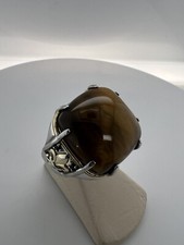 Gems En Vogue ~ TIGERS EYE QUARTZ Sterling / Palladium Ring Band Size 12 ~ COOL