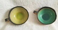 Pair of FABULOUS Ceramic Coffee Tea Mugs Cups CRACKLE GLAZE Interiors