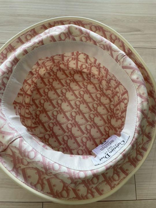 Christian Dior Pink Trotter Monogram Women Bucket Hat Size 58 Made
