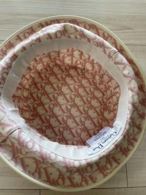 Christian Dior Pink Trotter Monogram Women Bucket Hat Size 58 Made