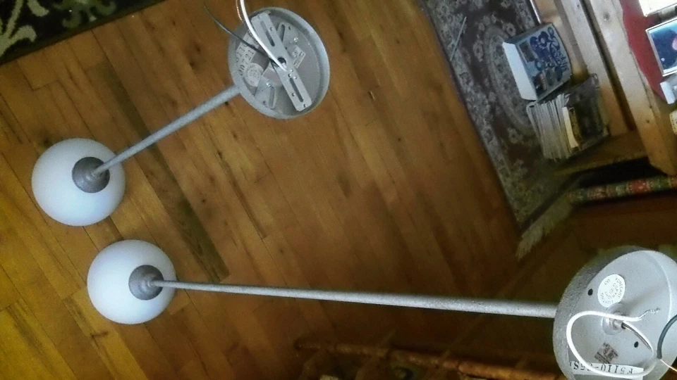 10 Pendent Light Fixtures-Spatter Paint Brown-Very Good Condition-Sold Seperatly - Image 4 of 4