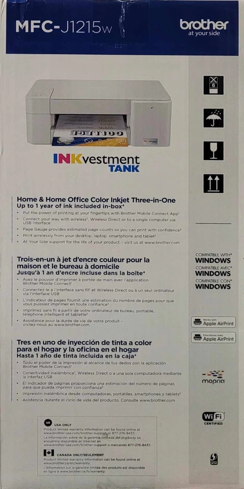 Brother MFC-J1215W Color Inkjet 3-IN-1 Multi Function Printer - Image 2 of 3