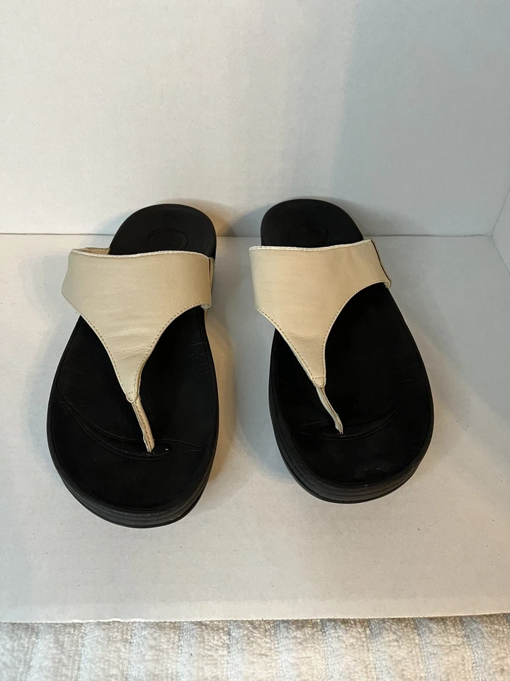 SANDALIAS CHANCLAS FITFLOP MICRO WOBBLE BOARD MUJER TALLA 9 BEIGE USADAS EN EXCELENTE ESTADO Foto 4 de 4