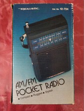 NIB Radio Shack Realistic 12-724 AM/FM Portable Pocket Radio Strap and Earpiece