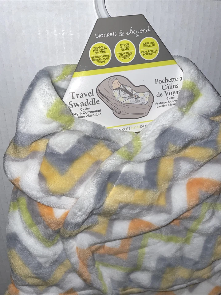 ОДЕЯЛА И ЗА ПРЕДЕЛАМИ БЕЛЫЙ С СИНИЙ tRAVEL пеленки 0-3 месяцев новый с ярлыками!!! - Изображение 2 из 4