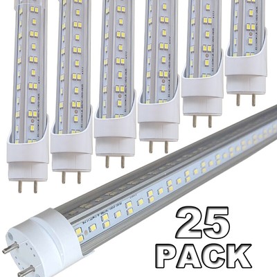 72W T8 4FT LED Tube Light Bulb 4 Foot LED Shop Lights 6500K G13 Bi-Pin 25 Pack 