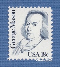 Scott #1858 George Mason - Great Americans 18c (Single) 1981 Mint NH