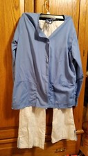 Uniform Scrubs light Blue Top And White Bottoms Medium,  B11 
