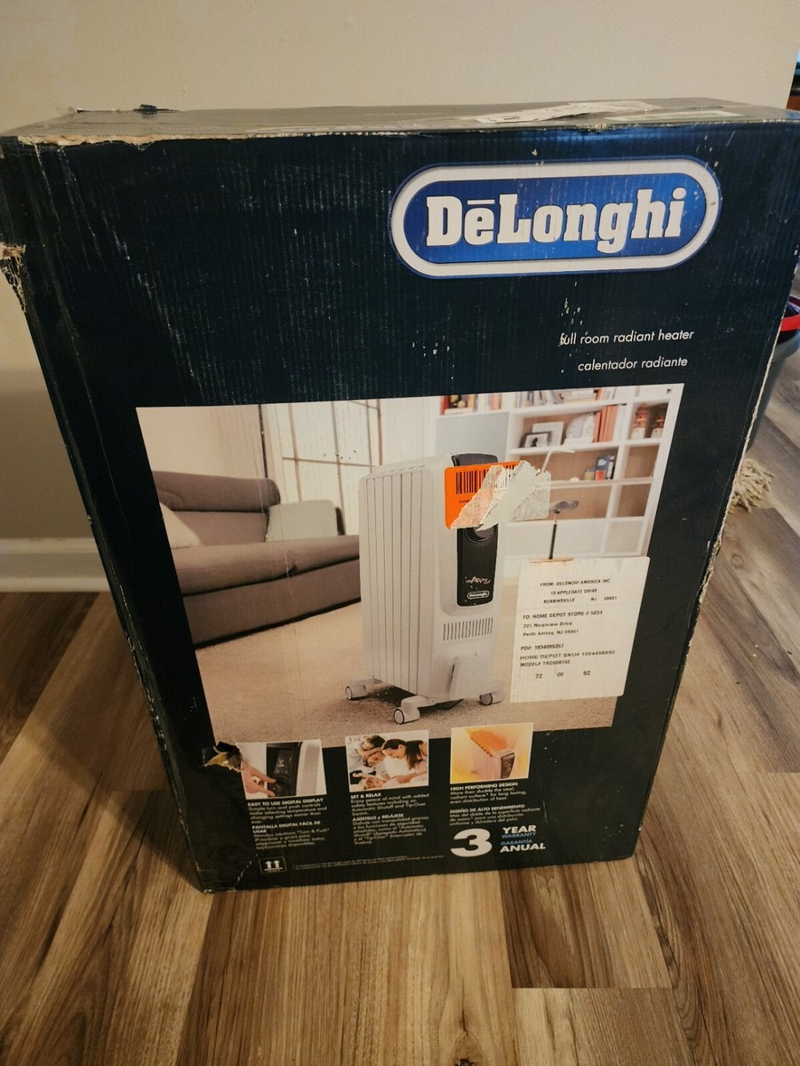 DeLonghi 1500W 5120 BTU Electric Oil Filled Radiator - White